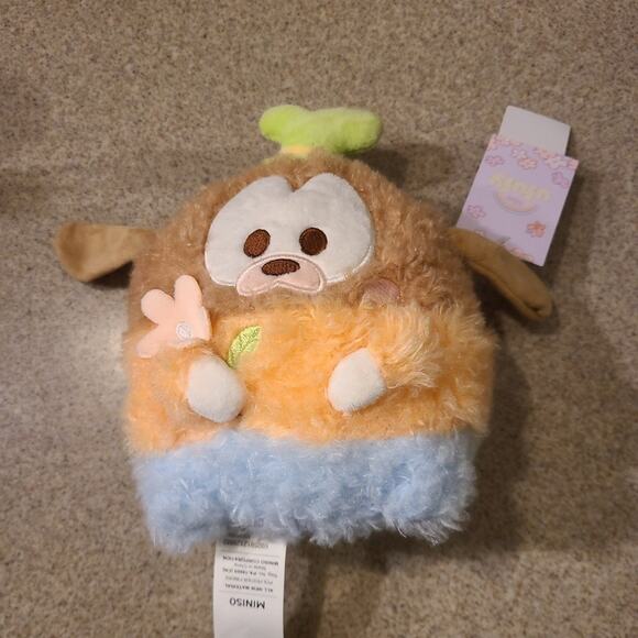 Goofy Ufufy Disney Miniso Plush 6 inch Soft Stuffed Animal with Flower - Picture 1 of 4